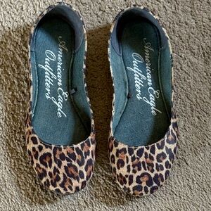 American Eagle Outfitters Leopard-Print Ballet Flats in Brown and Black
